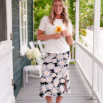 Jupe 7/8 fiesta Marguerites blanc