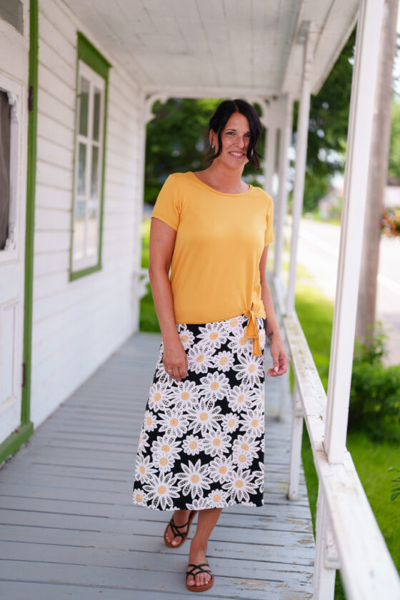 Jupe 7/8 fiesta Marguerites blanc